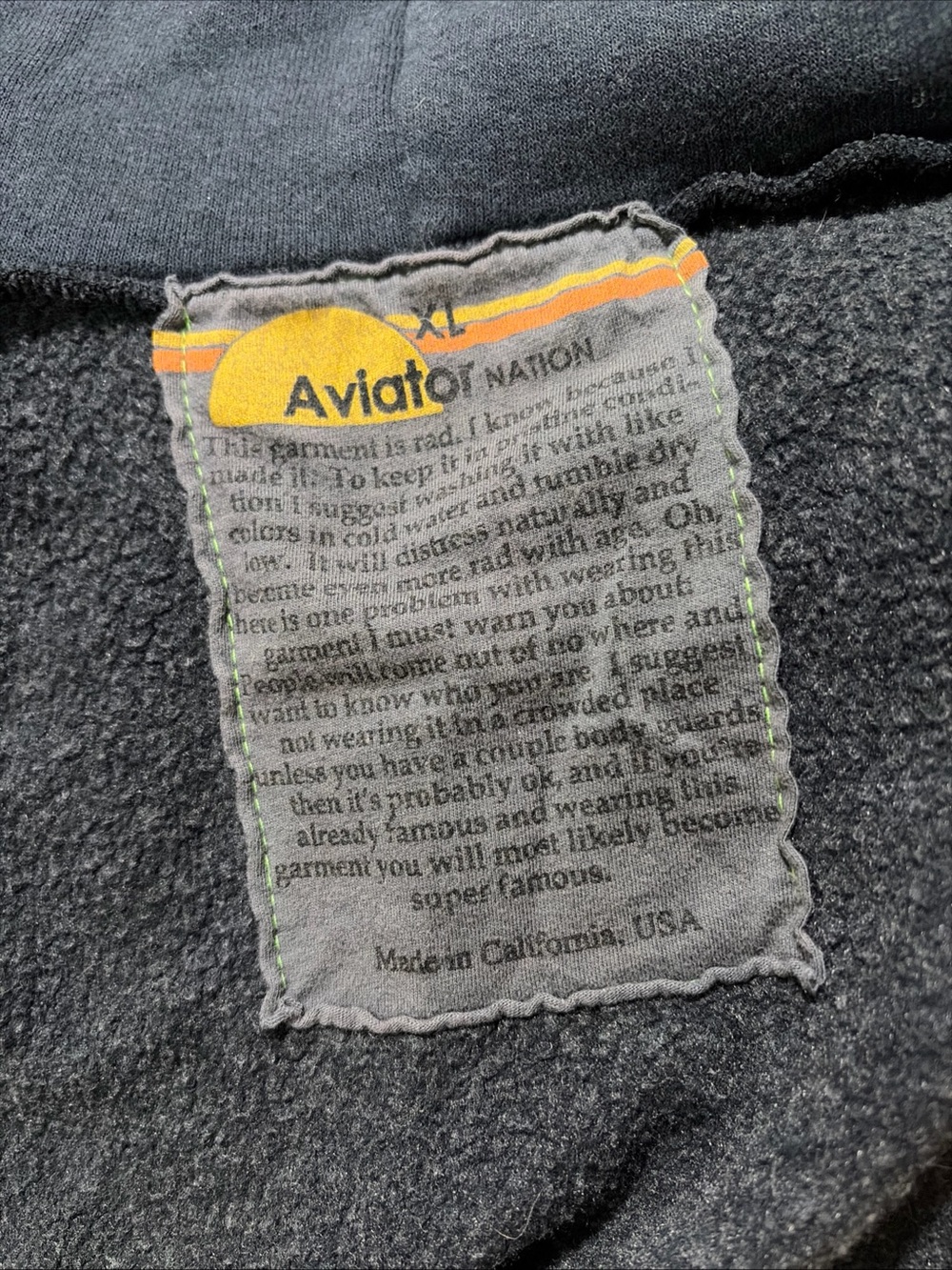 AVIATOR NATION Zip Up Hoodie Sweatshirt XL Unisex Beach Surf Blue - Picture 8 of 9